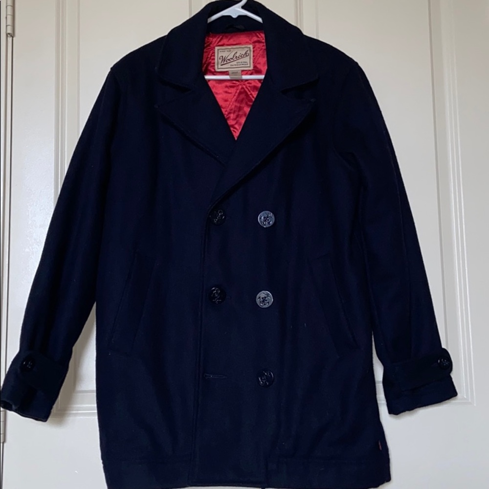 Woolrich Navy Peacoat Men’s Small 80/20 blend EUC